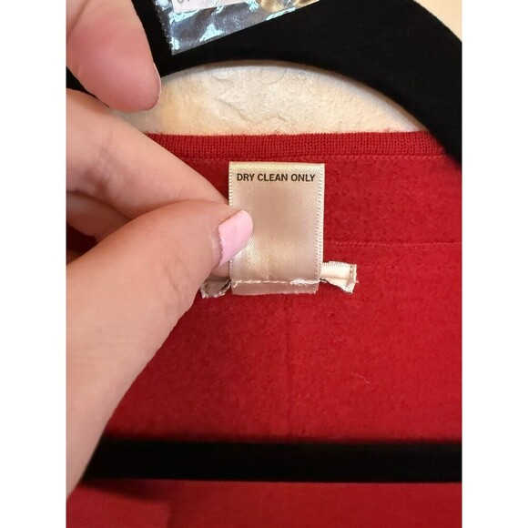 Cache Wool Jacket LG Red Blazer Lace Up Detail Hook Loop Closure Cardigan - Picture 4 of 6